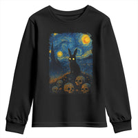 Creepy Cute Bunny Rabbits Youth Sweatshirt Alt Goth Grunge Dark Horror Starry Night Van Gogh Aesthetic