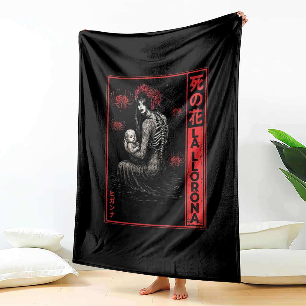 La Llorona Throw Blanket Folklore Japanese Spider Lily Soft Grunge Anime Aesthetic Flower - Wonder Print Shop