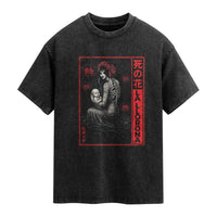 La Llorona Washed Cotton T-Shirt Folklore Japanese Spider Lily Soft Grunge Anime Aesthetic Flower