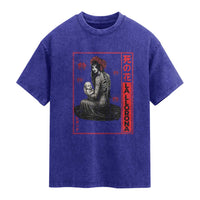 La Llorona Washed Cotton T-Shirt Folklore Japanese Spider Lily Soft Grunge Anime Aesthetic Flower