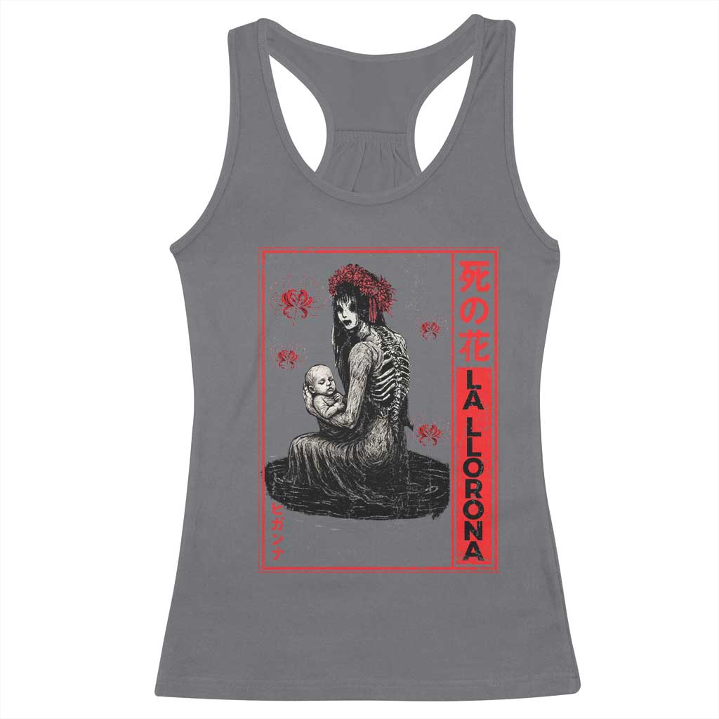 La Llorona Racerback Tank Top Folklore Japanese Spider Lily Soft Grunge Anime Aesthetic Flower - Wonder Print Shop