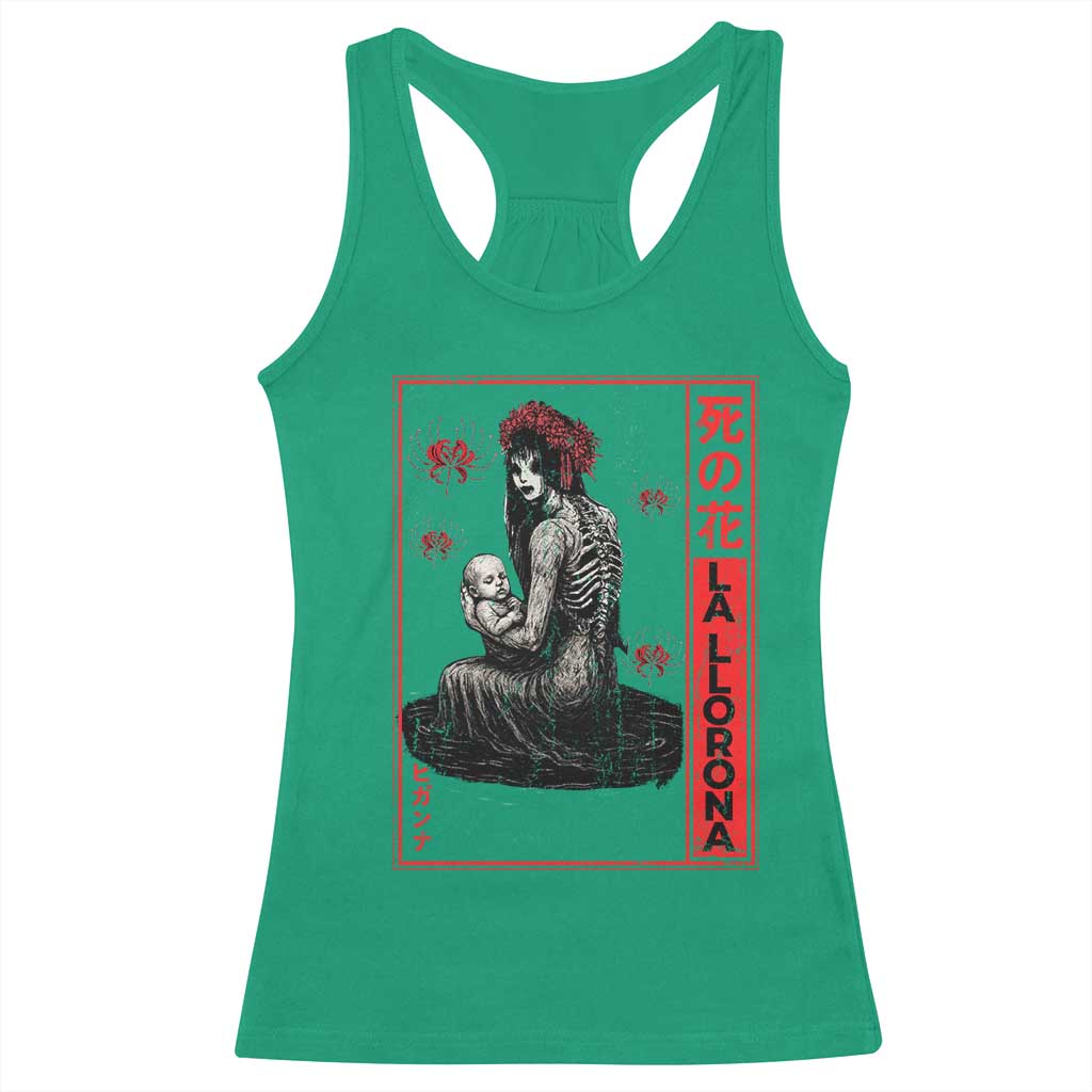 La Llorona Racerback Tank Top Folklore Japanese Spider Lily Soft Grunge Anime Aesthetic Flower - Wonder Print Shop