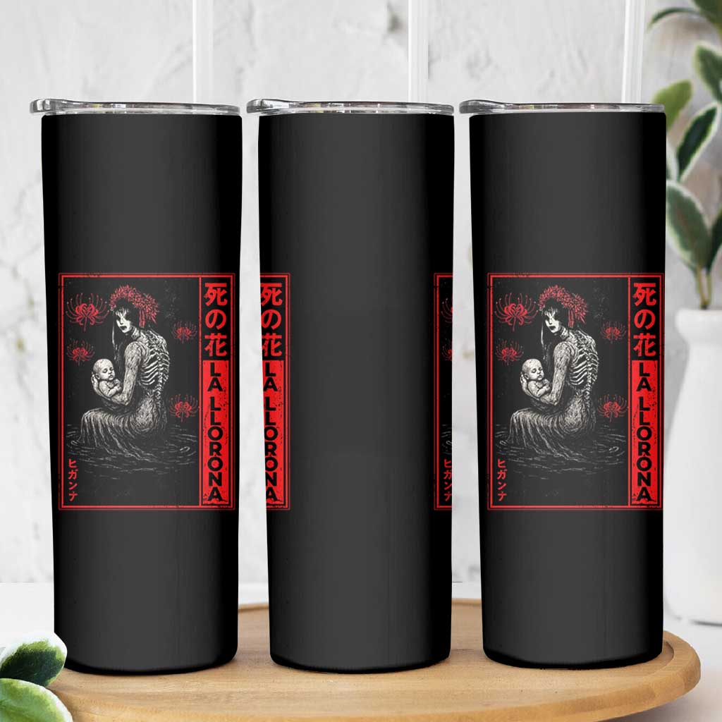 La Llorona Skinny Tumbler Folklore Japanese Spider Lily Soft Grunge Anime Aesthetic Flower - Wonder Print Shop