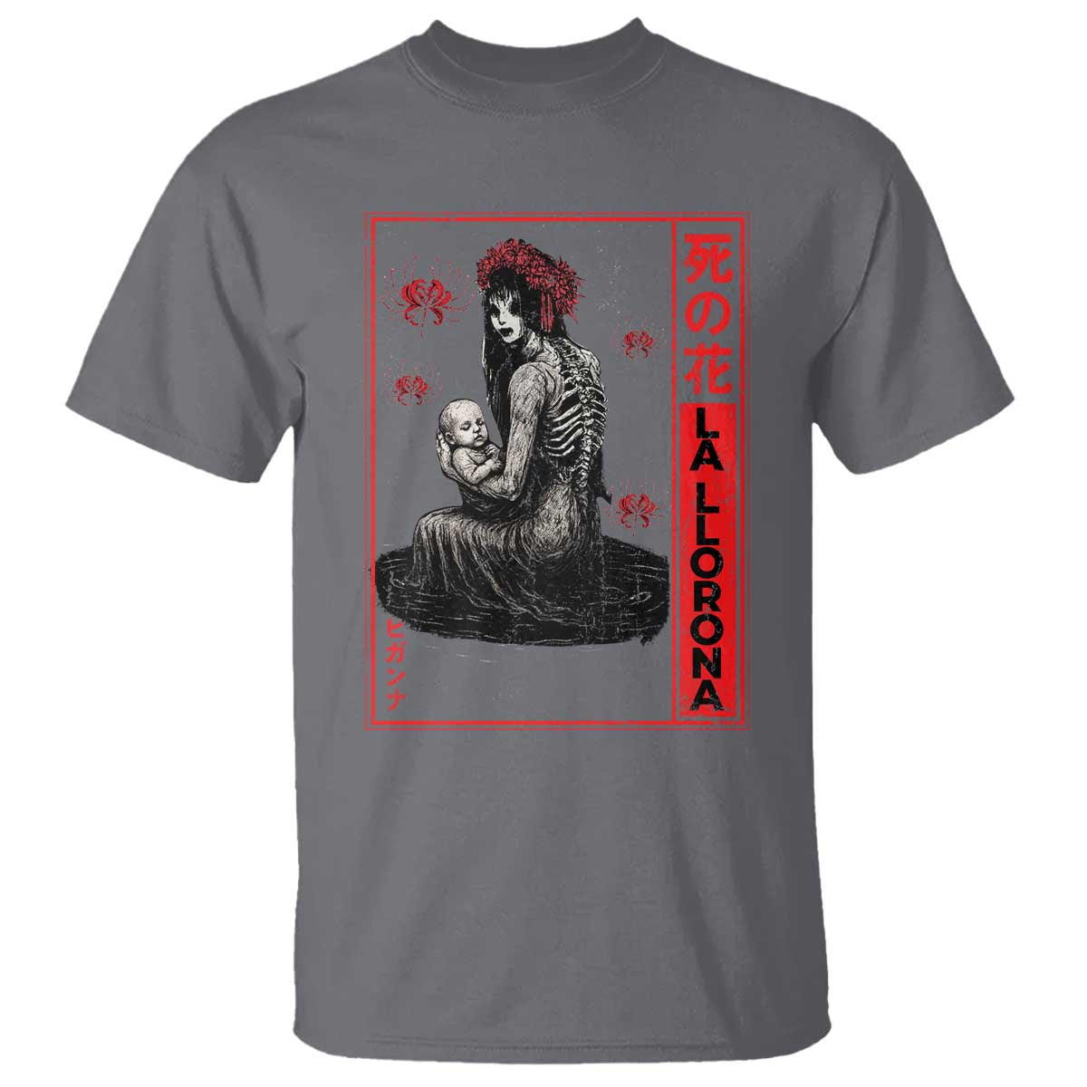 La Llorona T Shirt Folklore Japanese Spider Lily Soft Grunge Anime Aesthetic Flower - Wonder Print Shop