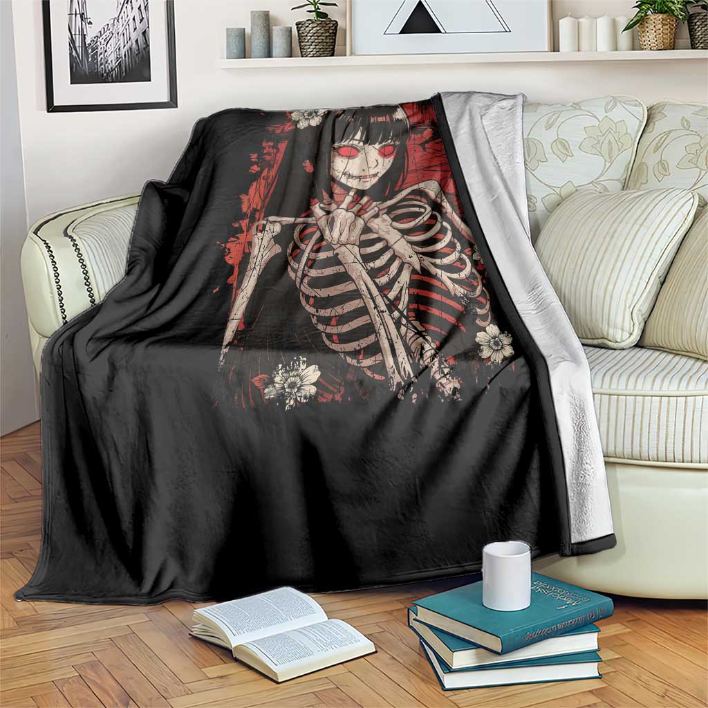 Horror Anime Manga Throw Blanket Japan Japanese Creepy Kawaii Goth - Wonder Print Shop