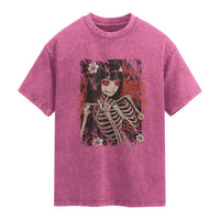Horror Anime Manga Washed Cotton T-Shirt Japan Japanese Creepy Kawaii Goth