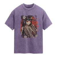 Horror Anime Manga Washed Cotton T-Shirt Japan Japanese Creepy Kawaii Goth