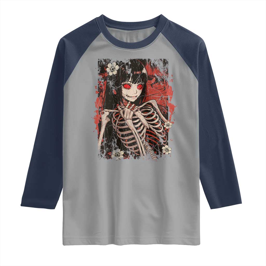 Horror Anime Manga Raglan Shirt Japan Japanese Creepy Kawaii Goth - Wonder Print Shop