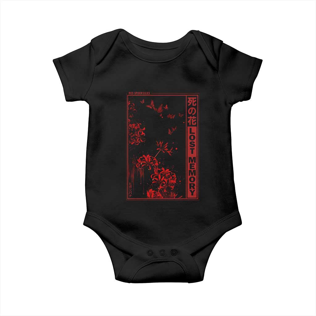 Japanese Spider Lily Baby Onesie Soft Grunge Anime Aesthetic Flower - Wonder Print Shop
