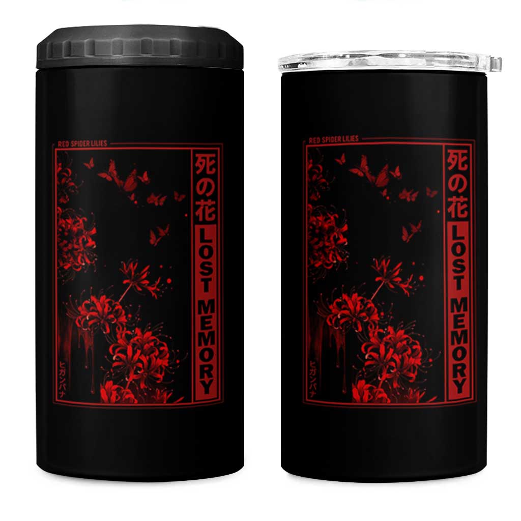 Japanese Spider Lily 4 in 1 Can Cooler Tumbler Soft Grunge Anime Aesthetic Flower - Wonder Print Shop