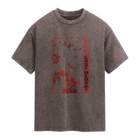 Japanese Spider Lily Washed Cotton T-Shirt Soft Grunge Anime Aesthetic Flower