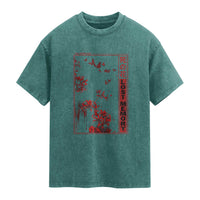 Japanese Spider Lily Washed Cotton T-Shirt Soft Grunge Anime Aesthetic Flower