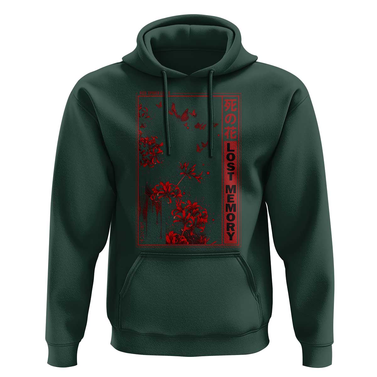 Japanese Spider Lily Hoodie Soft Grunge Anime Aesthetic Flower - Wonder Print Shop
