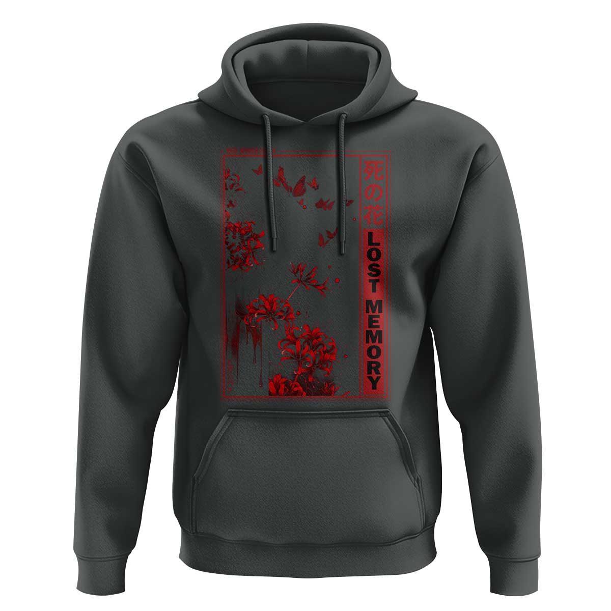 Japanese Spider Lily Hoodie Soft Grunge Anime Aesthetic Flower - Wonder Print Shop
