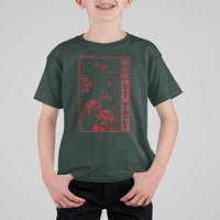 Japanese Spider Lily T Shirt For Kid Soft Grunge Anime Aesthetic Flower - Wonder Print Shop
