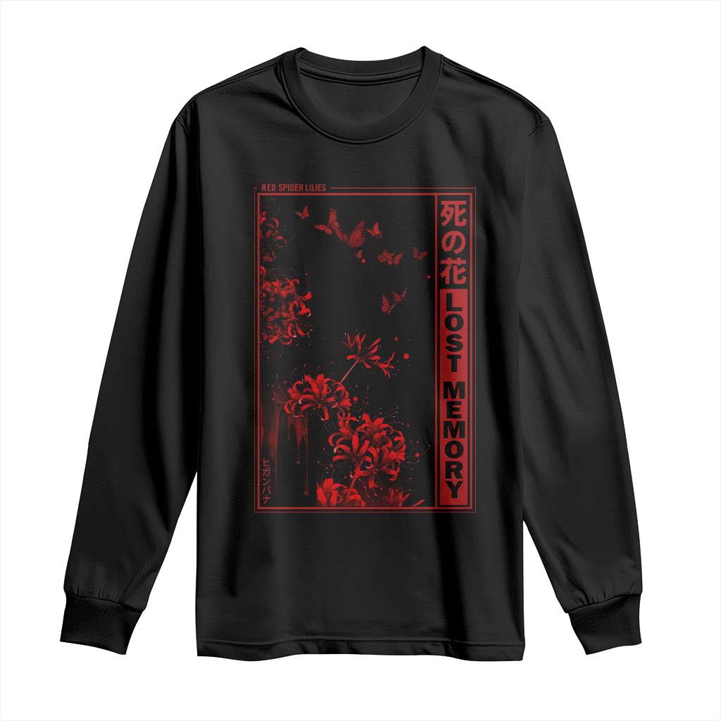 Japanese Spider Lily Long Sleeve Shirt Soft Grunge Anime Aesthetic Flower - Wonder Print Shop