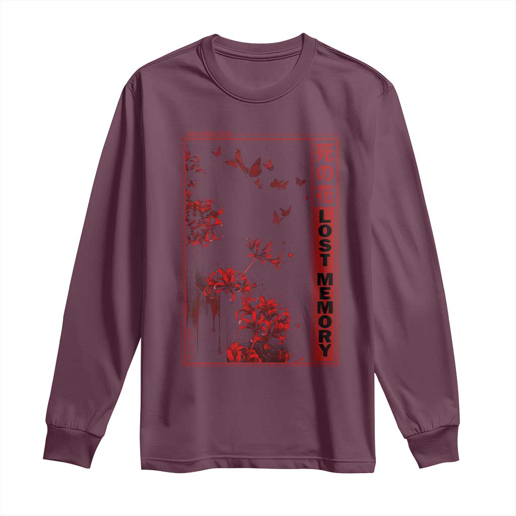 Japanese Spider Lily Long Sleeve Shirt Soft Grunge Anime Aesthetic Flower - Wonder Print Shop