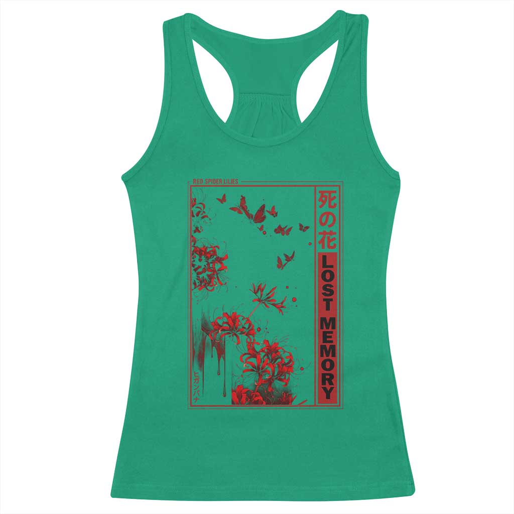 Japanese Spider Lily Racerback Tank Top Soft Grunge Anime Aesthetic Flower - Wonder Print Shop