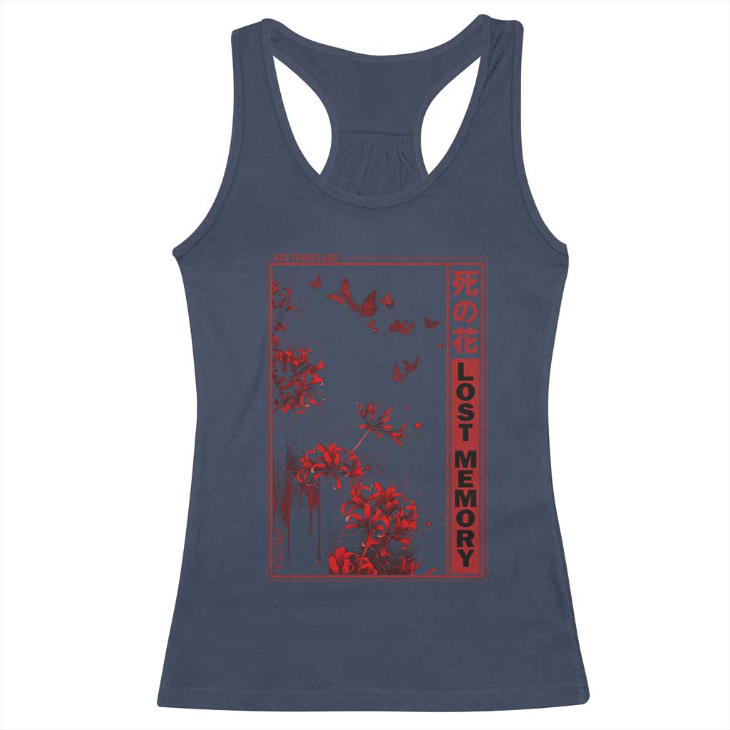 Japanese Spider Lily Racerback Tank Top Soft Grunge Anime Aesthetic Flower - Wonder Print Shop