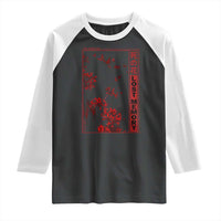 Japanese Spider Lily Raglan Shirt Soft Grunge Anime Aesthetic Flower - Wonder Print Shop