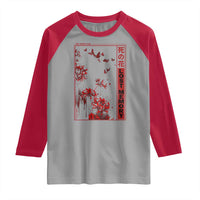 Japanese Spider Lily Raglan Shirt Soft Grunge Anime Aesthetic Flower - Wonder Print Shop