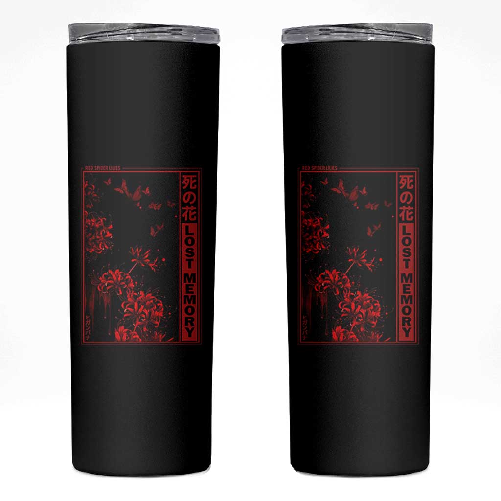 Japanese Spider Lily Skinny Tumbler Soft Grunge Anime Aesthetic Flower - Wonder Print Shop