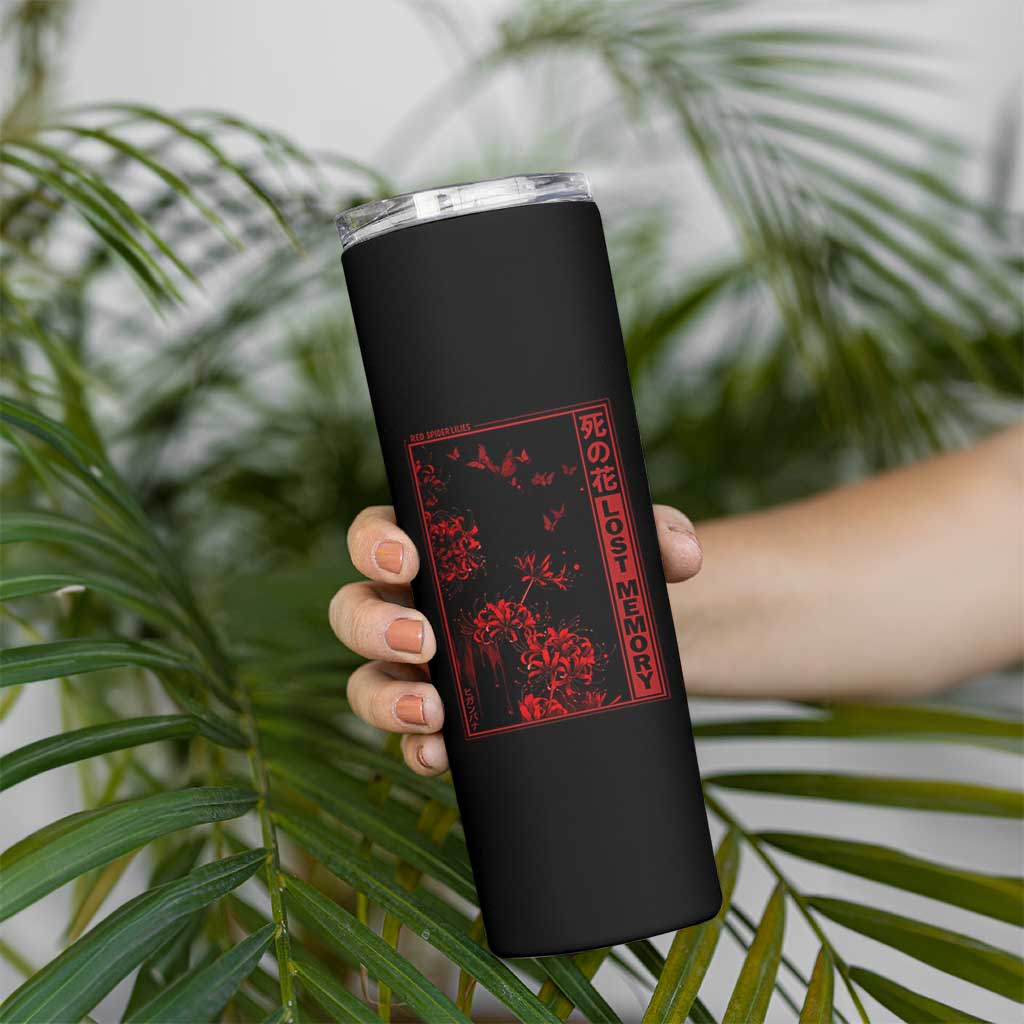 Japanese Spider Lily Skinny Tumbler Soft Grunge Anime Aesthetic Flower - Wonder Print Shop