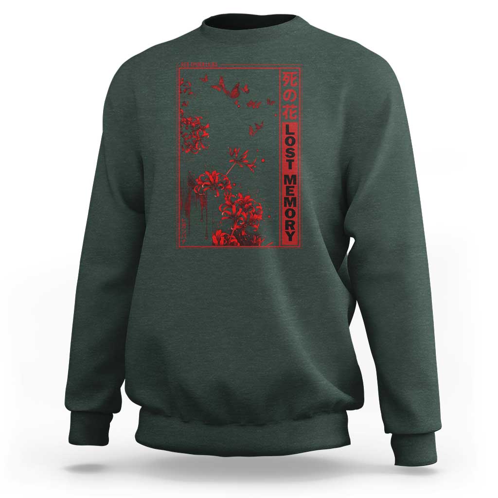 Japanese Spider Lily Sweatshirt Soft Grunge Anime Aesthetic Flower - Wonder Print Shop