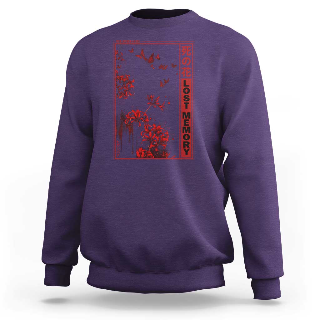 Japanese Spider Lily Sweatshirt Soft Grunge Anime Aesthetic Flower - Wonder Print Shop