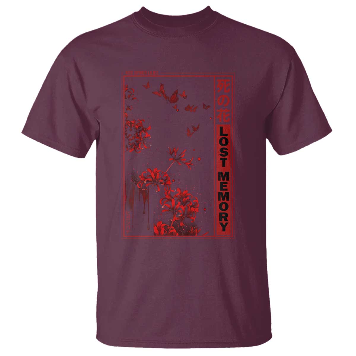 Japanese Spider Lily T Shirt Soft Grunge Anime Aesthetic Flower - Wonder Print Shop