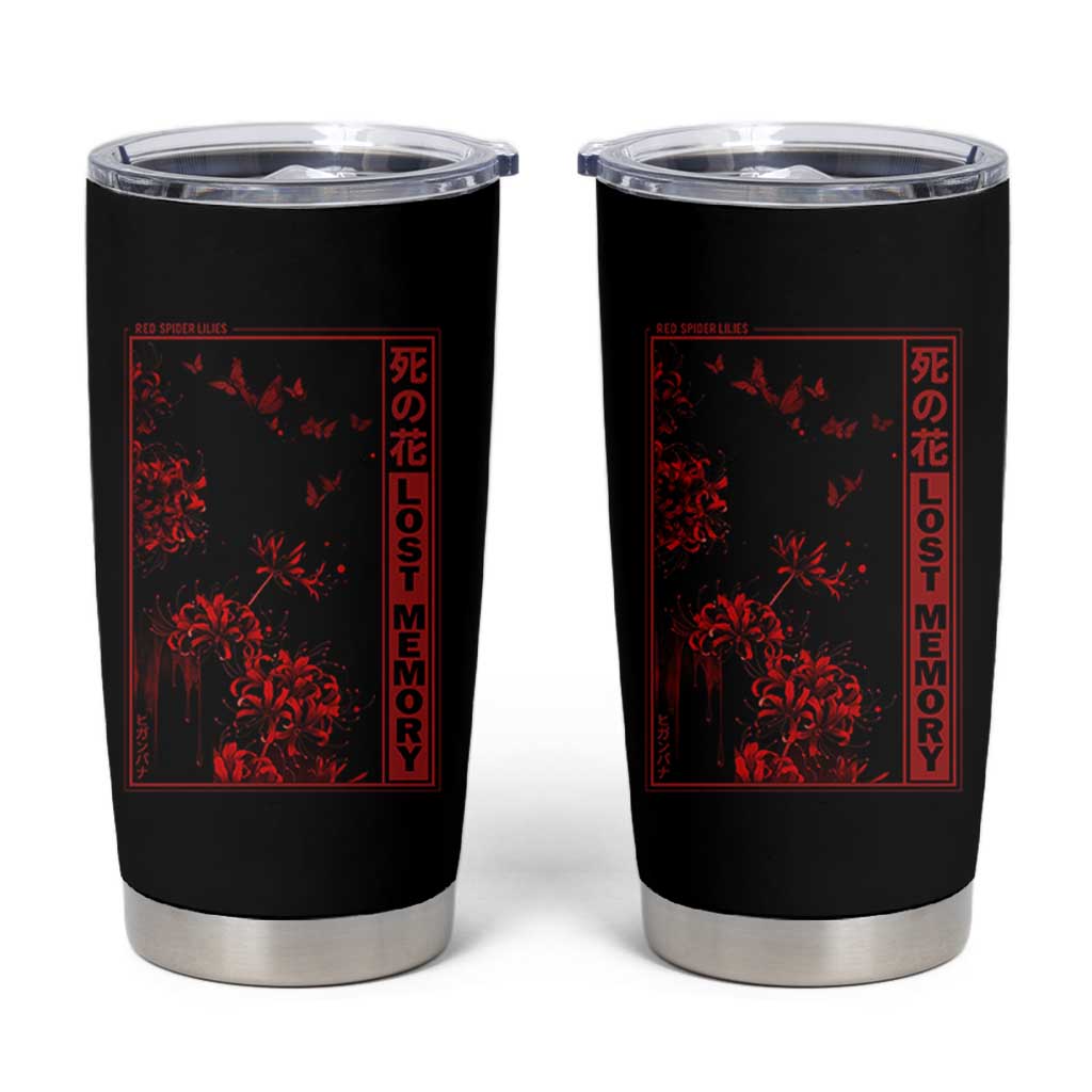 Japanese Spider Lily Tumbler Cup Soft Grunge Anime Aesthetic Flower - Wonder Print Shop