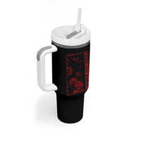 Japanese Spider Lily Tumbler With Handle Soft Grunge Anime Aesthetic Flower - Wonder Print Shop