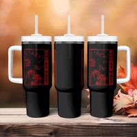 Japanese Spider Lily Tumbler With Handle Soft Grunge Anime Aesthetic Flower - Wonder Print Shop