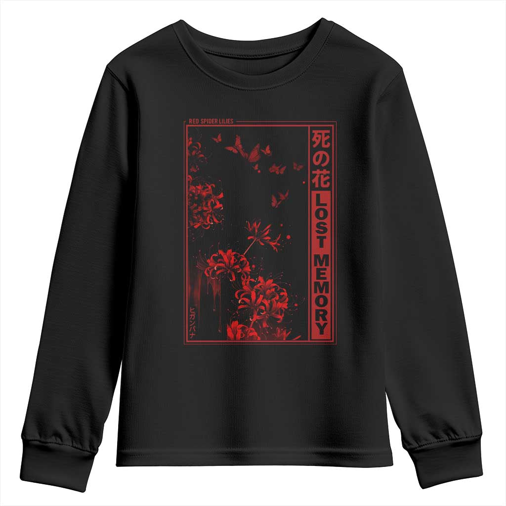 Japanese Spider Lily Youth Sweatshirt Soft Grunge Anime Aesthetic Flower - Wonder Print Shop