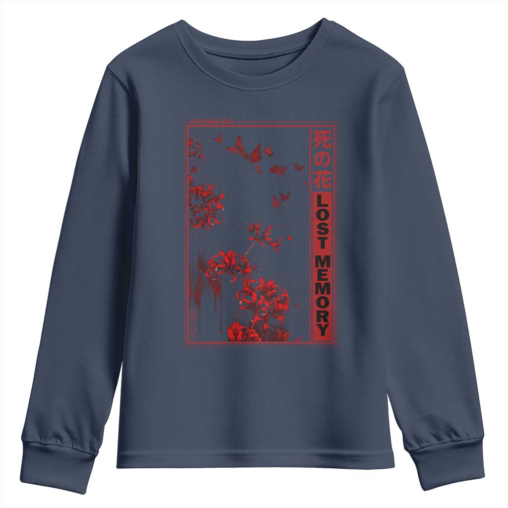 Japanese Spider Lily Youth Sweatshirt Soft Grunge Anime Aesthetic Flower - Wonder Print Shop
