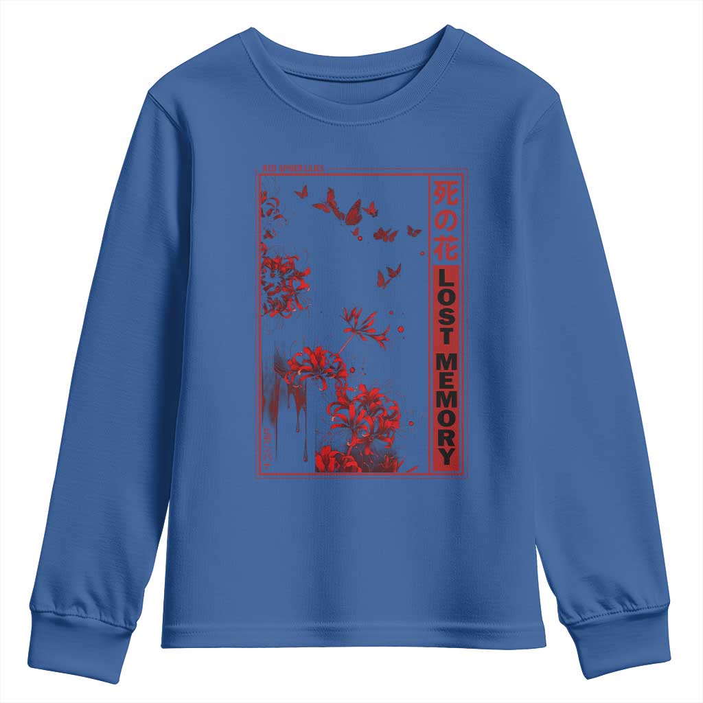 Japanese Spider Lily Youth Sweatshirt Soft Grunge Anime Aesthetic Flower - Wonder Print Shop