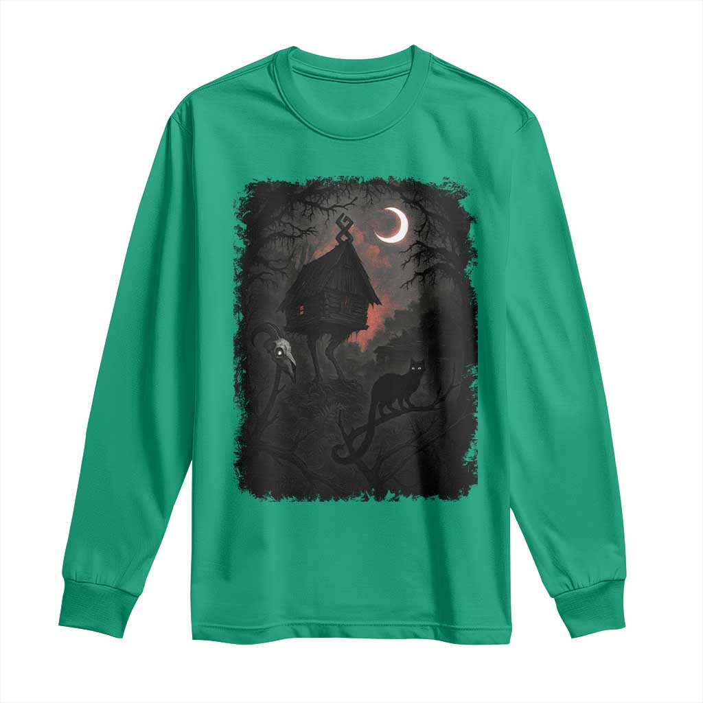 Baba Yaga House Long Sleeve Shirt Gothic Slavic Folklore Russia Fairy Tale - Wonder Print Shop