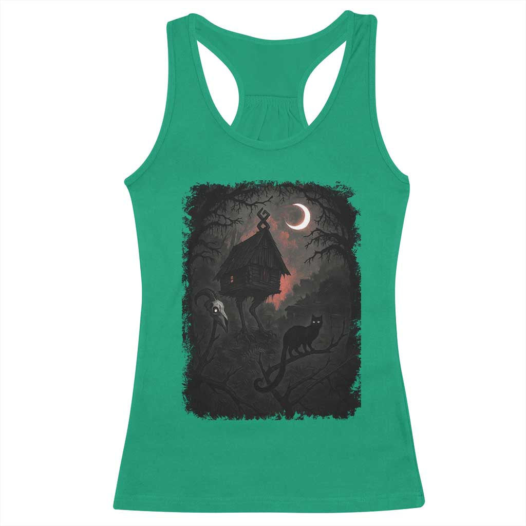 Baba Yaga House Racerback Tank Top Gothic Slavic Folklore Russia Fairy Tale - Wonder Print Shop