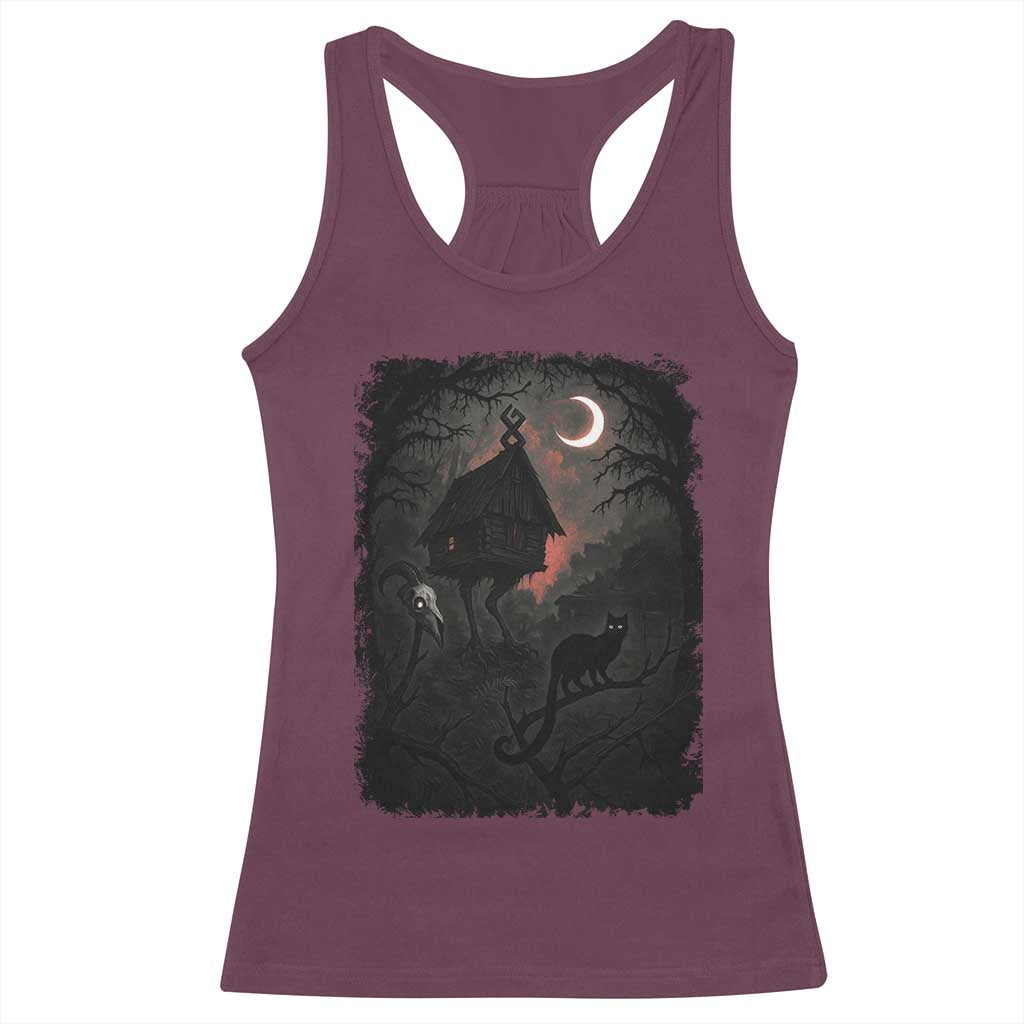 Baba Yaga House Racerback Tank Top Gothic Slavic Folklore Russia Fairy Tale - Wonder Print Shop
