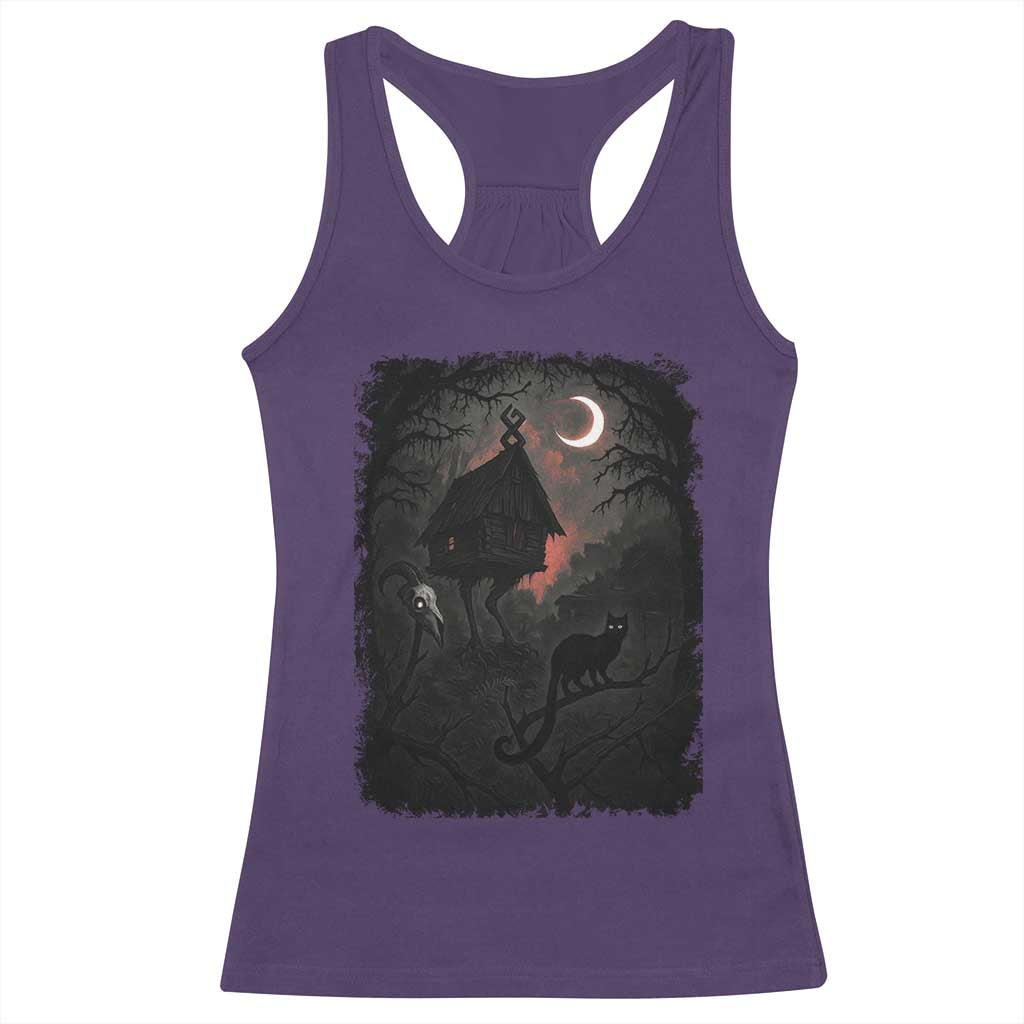 Baba Yaga House Racerback Tank Top Gothic Slavic Folklore Russia Fairy Tale - Wonder Print Shop