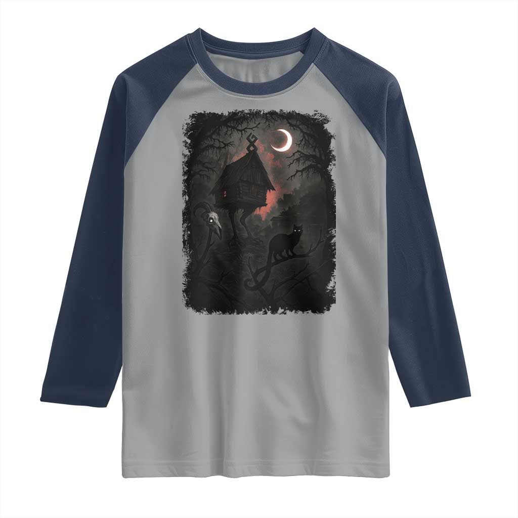 Baba Yaga House Raglan Shirt Gothic Slavic Folklore Russia Fairy Tale - Wonder Print Shop