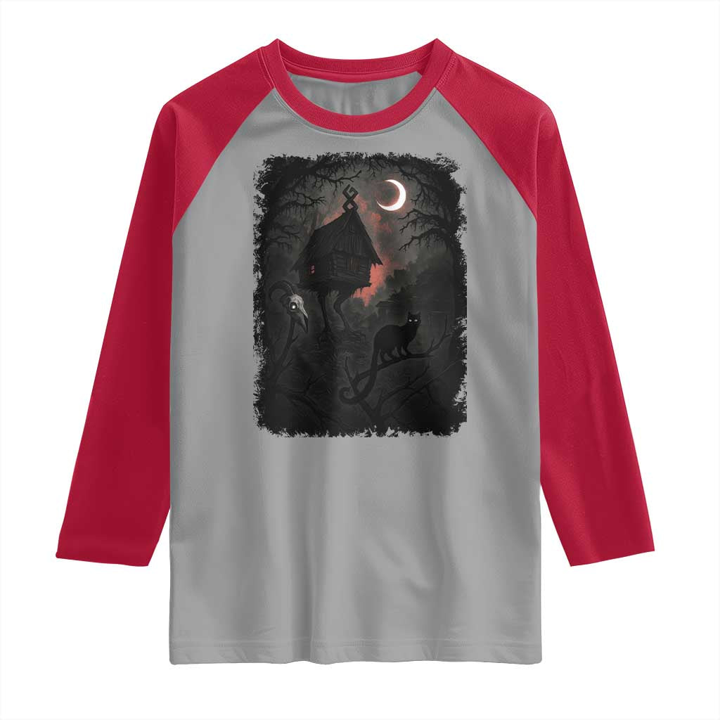 Baba Yaga House Raglan Shirt Gothic Slavic Folklore Russia Fairy Tale - Wonder Print Shop