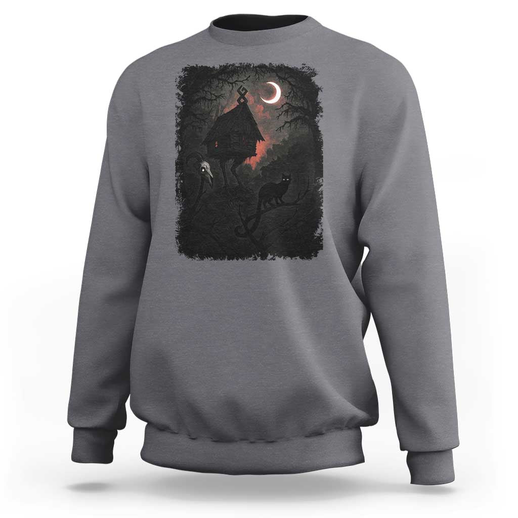 Baba Yaga House Sweatshirt Gothic Slavic Folklore Russia Fairy Tale - Wonder Print Shop