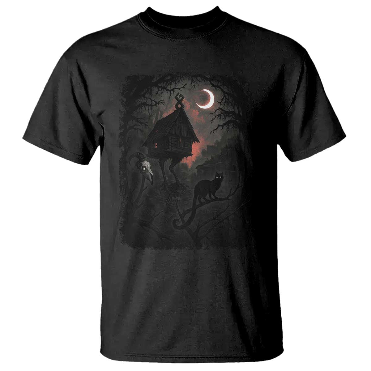 Baba Yaga House T Shirt Gothic Slavic Folklore Russia Fairy Tale - Wonder Print Shop
