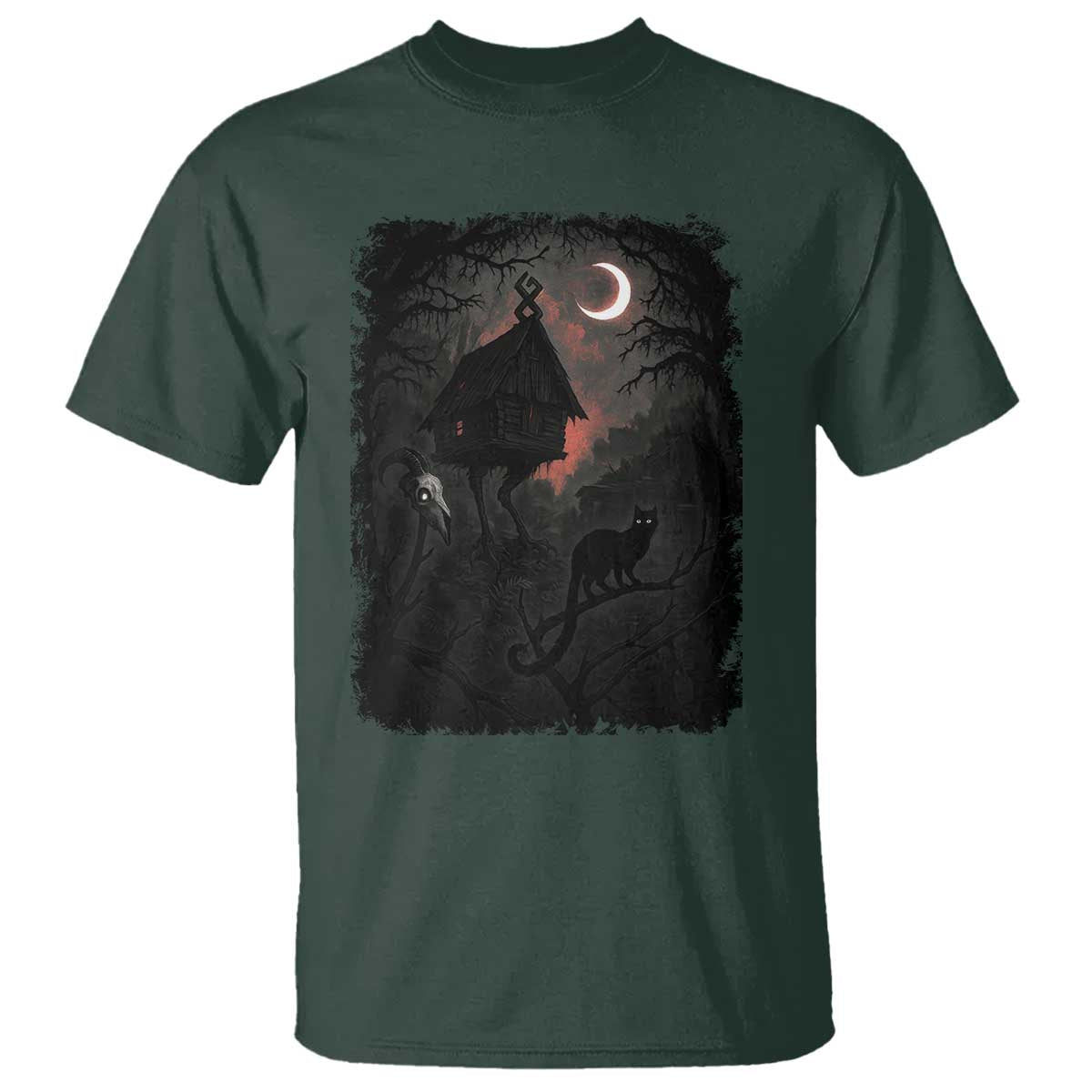 Baba Yaga House T Shirt Gothic Slavic Folklore Russia Fairy Tale - Wonder Print Shop