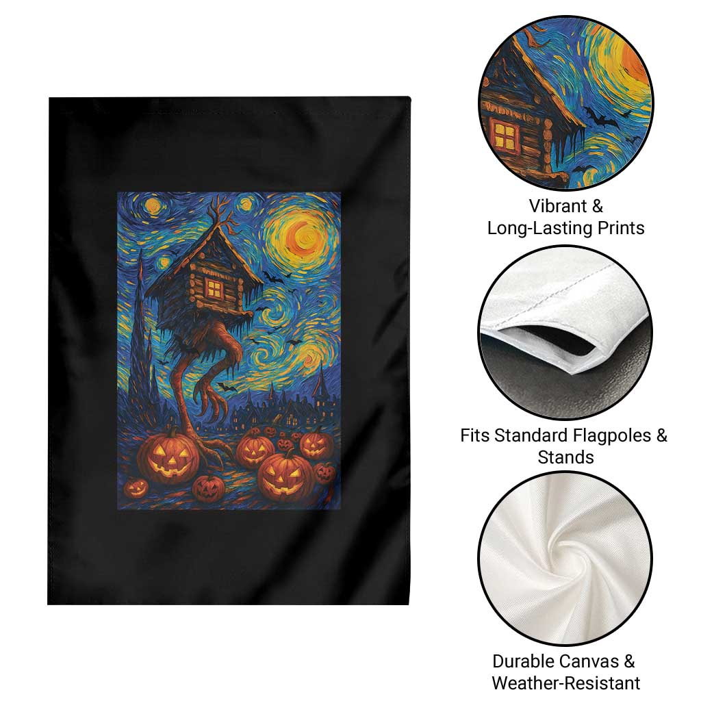 Baba Yaga House Garden Flag Starry Night Van Gogh Slavic Folklore Russia Fairy Tale - Wonder Print Shop