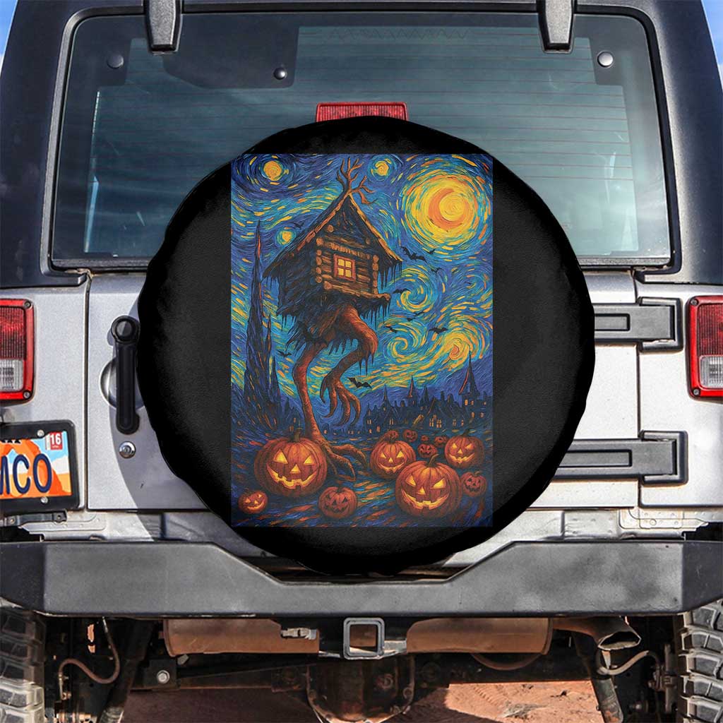 Baba Yaga House Spare Tire Cover Starry Night Van Gogh Slavic Folklore Russia Fairy Tale - Wonder Print Shop