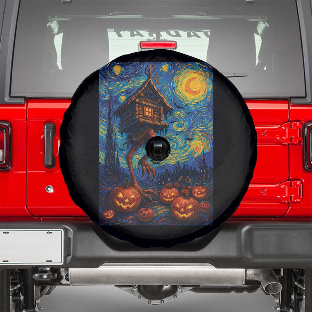 Baba Yaga House Spare Tire Cover Starry Night Van Gogh Slavic Folklore Russia Fairy Tale - Wonder Print Shop