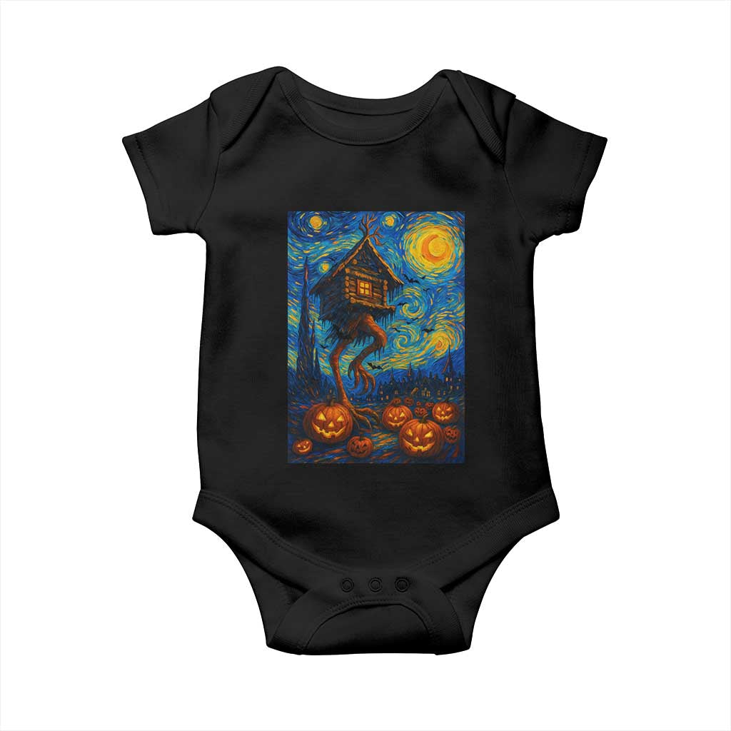 Baba Yaga House Baby Onesie Starry Night Van Gogh Slavic Folklore Russia Fairy Tale - Wonder Print Shop