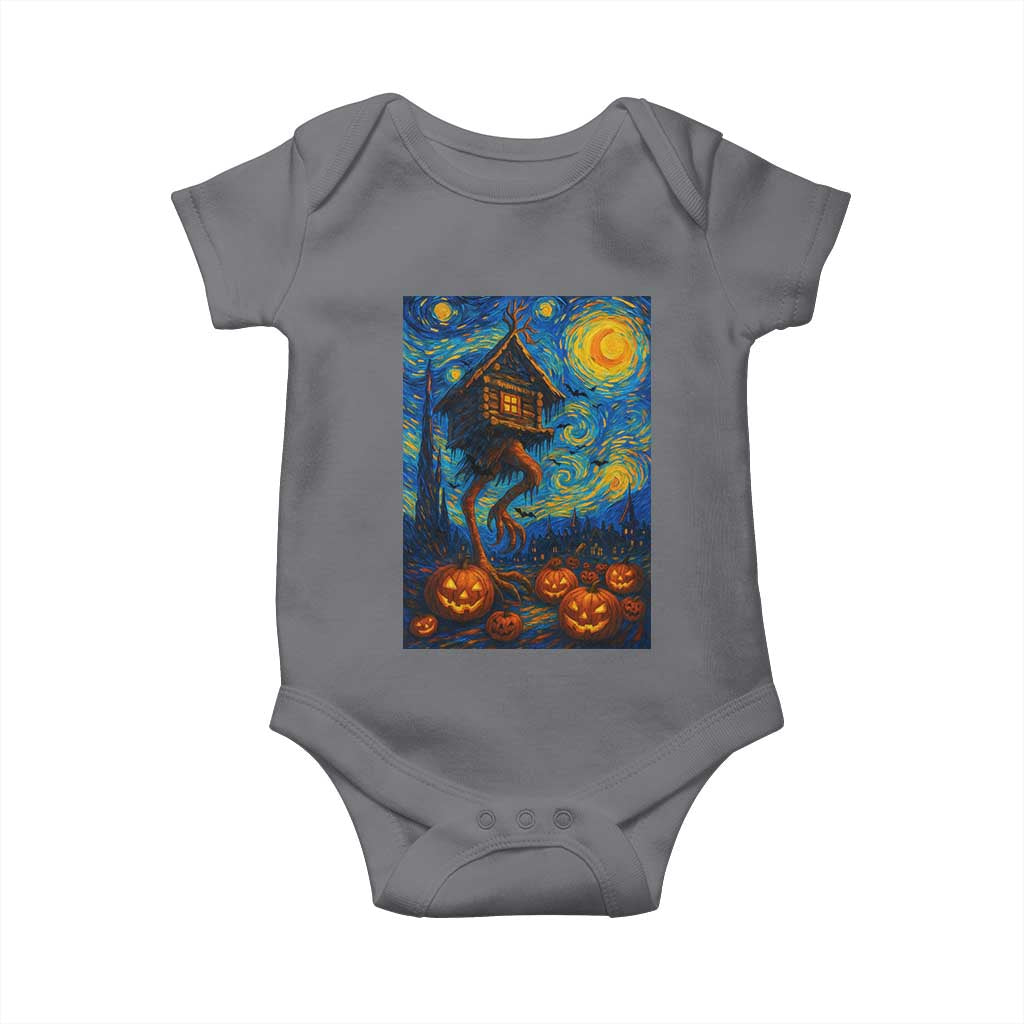 Baba Yaga House Baby Onesie Starry Night Van Gogh Slavic Folklore Russia Fairy Tale - Wonder Print Shop